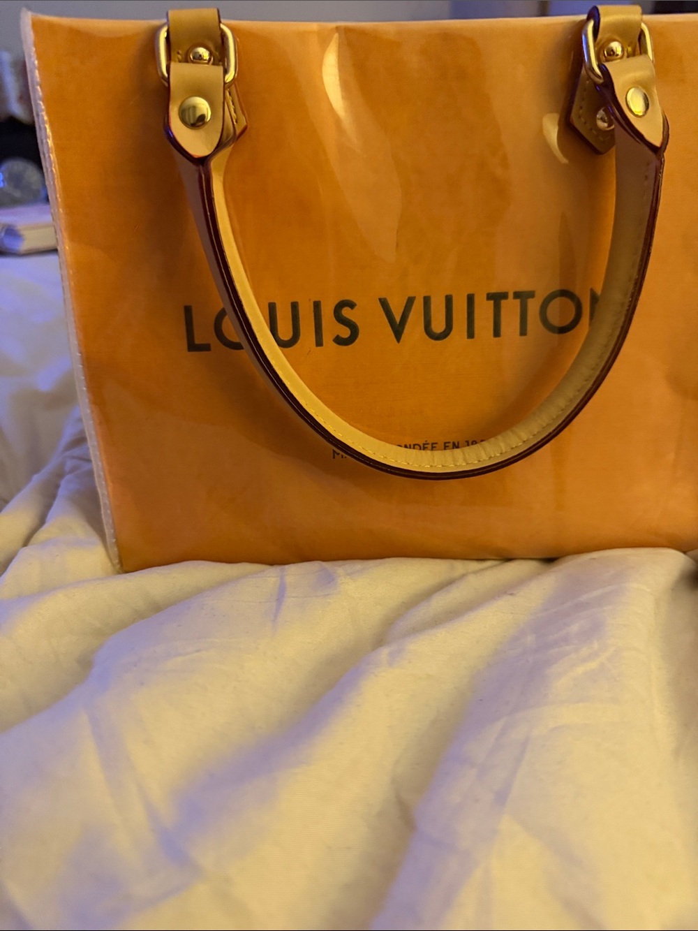 Authentic lv shoppers bag handmade Tote with Pink scarf - Picture 2 of 4